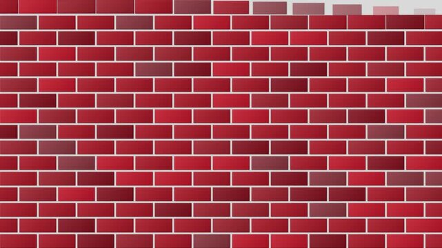 Vibrant red brick wall pattern with varied shades and subtle depth, ideal for modern architectural background and texture design elements.