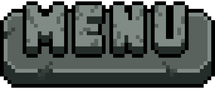 Pixel art menu button game asset