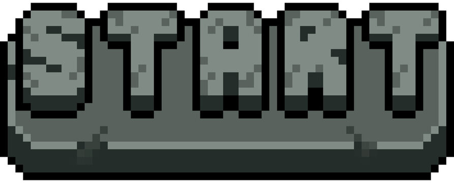 Pixel art start button game asset