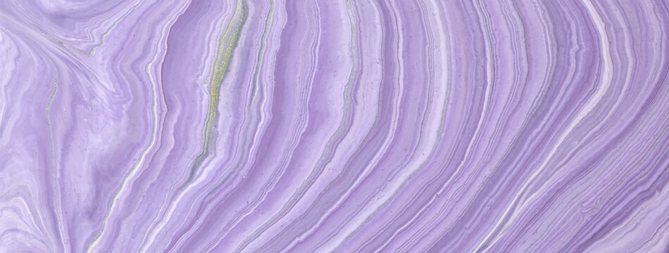 Light lavender abstract fluid art background with pastel purple liquid marble texture effect in acrylic pour painting style