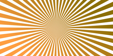 Fototapeta premium Dynamic amber and olive sunbeam rays background, converging lines radiating from the centre, abstract vibrant vector graphic for presentation, flyer and social media post.