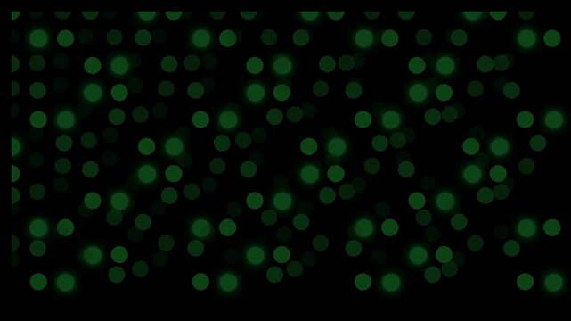 Abstract green glowing dots pattern background, digital matrix design with dark theme
