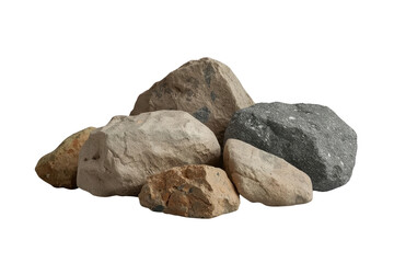 Obraz premium Pile of mixed gray and brown rough rocks