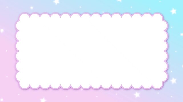 dreamy cute and girly background frame featuring stars and ruffles