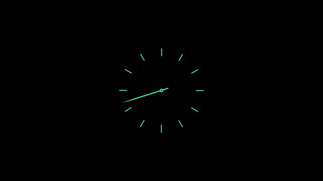 Six analog clocks showing different times in dark environment with subtle motion blur and soft light