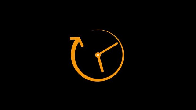 Clock hands moving clockwise against black background with subtle motion blur for concept of time passing