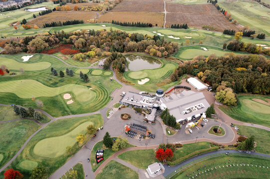 Aerial view of Angus Glen Golf Club in Markham Ontario