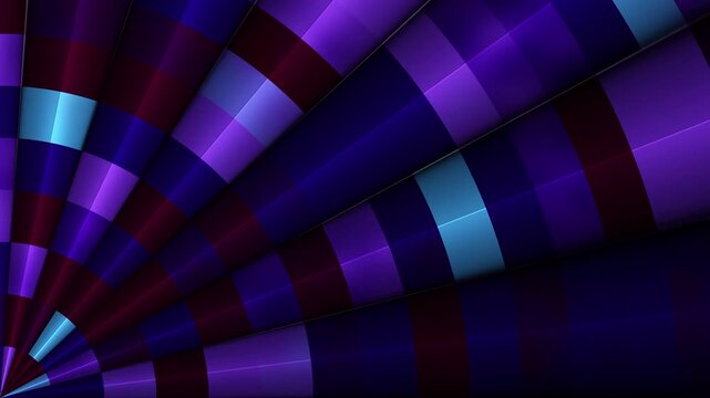 High-quality 4K abstract video featuring procedural JavaScript mesh gradients. This dynamic animation showcases a segmented, radial geometric pattern with smooth, glossy, 3D-like reflections. 