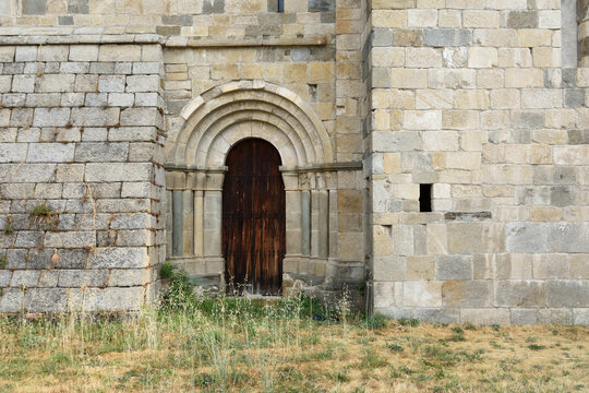 architectural detail of  Monastery of San Martin de Casta&ntilde;eda, Zamora province; Castile and Leon; Spain