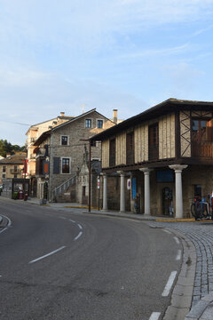 arcades on the ZA-925 road, Puebla de Sanabria, zamora province; Castile and Leon; Spain;
