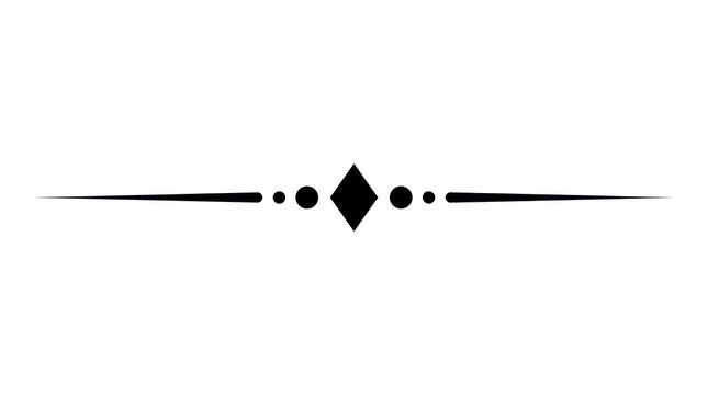 Minimalist Black Decorative Horizontal Divider with Diamond and Dot Accents for Elegant Graphic Design Projects