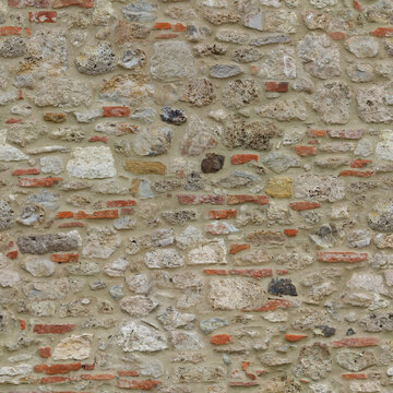 Seamless texture of tuscany stone wall pattern in 4k resolution