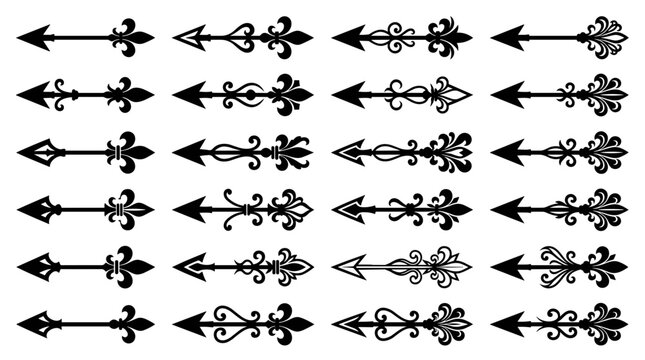 Ornate Arrow Collection Isolated