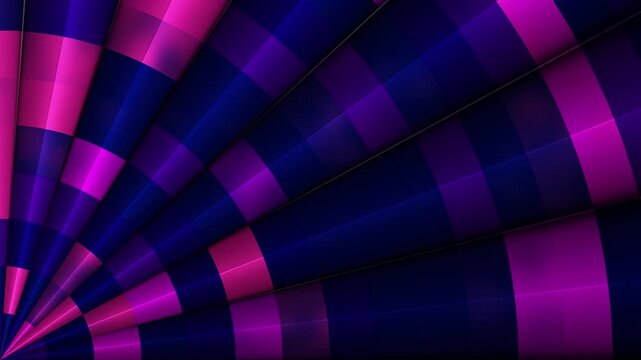 High-quality 4K abstract video featuring procedural JavaScript mesh gradients. This dynamic animation showcases a segmented, radial geometric pattern with smooth, glossy, 3D-like reflections. 