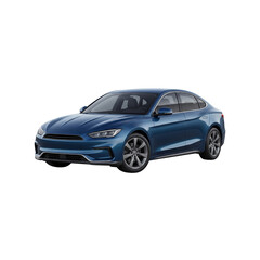 Naklejka premium Sleek Blue Sedan Isolated Clipart with Modern Luxury Design Stylish Body Alloy Wheels and Contemporary Automotive Transportation