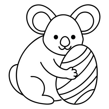 A koala hugging an easter egg  