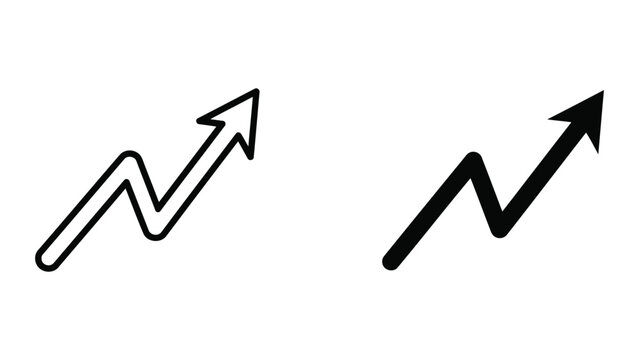 Upward trending arrow icon for business growth and financial success visualization