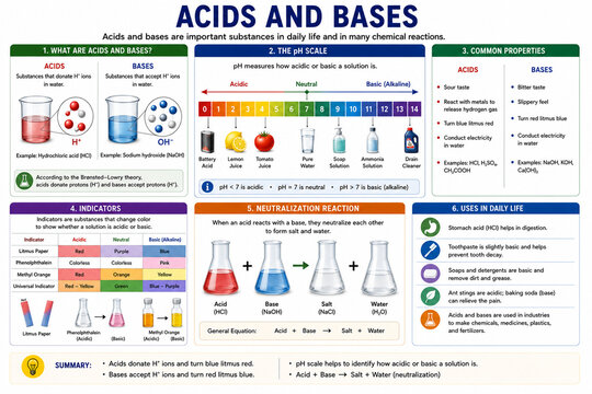 Acids And Bases Educational Diagram