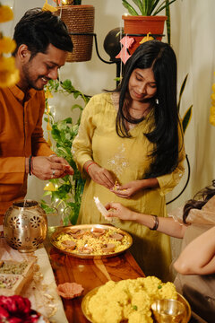 Diwali celebration With Friends During Festive Season in a Home