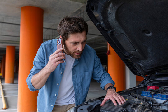 inspection of the car's radiator