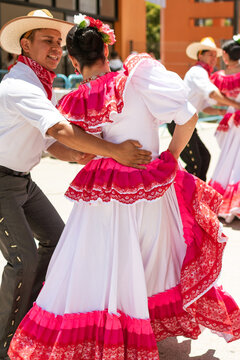 Dancer in traditional clothing for carnival in Mexico
