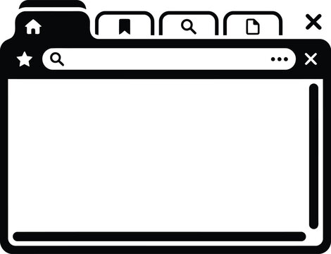 Web browser interface icon with search and bookmark tabs interface bookmark internet navigation