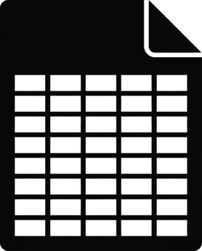 Simple spreadsheet page icon with spreadsheet document business accounting silhouette software