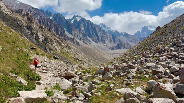 Breathtaking scenery of the valley at Ala Archa National park in Kyrgyzstan