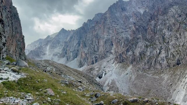 Breathtaking scenery of the valley at Ala Archa National park in Kyrgyzstan