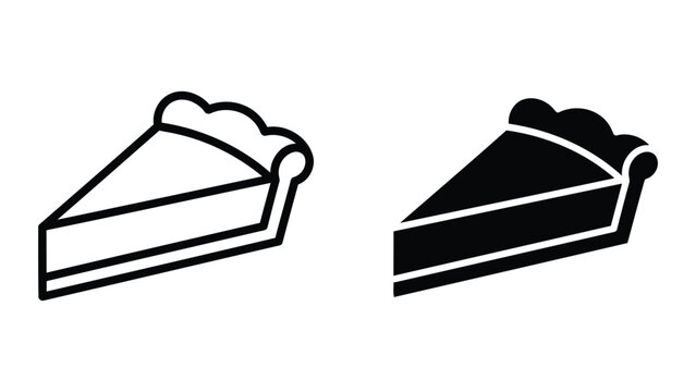Slice of pie icon for bakery and food menu display vector illustration set