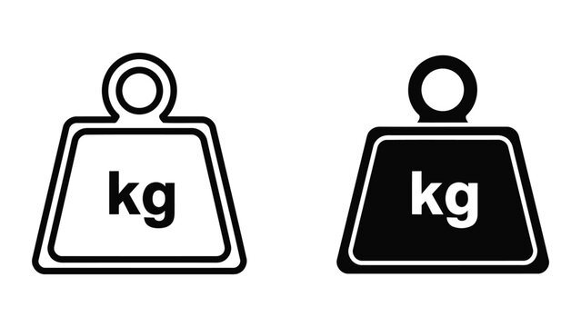 Weight kilogram icon vector set for gym and measurement interface design elements