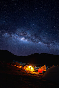 Camping under the stars