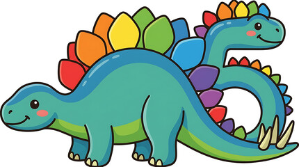 Obraz premium Cartoon dinosaur shaped like the number six on a white background