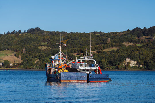 Working Trawler on Calm Waters