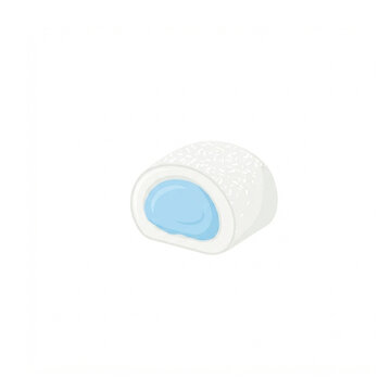 Blue mochi on white background 