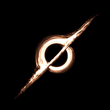 3D Render of a Black Hole with Glowing Accretion Disk and Light Jet