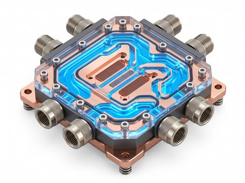 High performance computer liquid cooling water block for gaming pc processor with copper base and metal parts