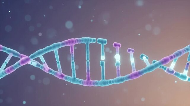 Dna Strand Animation Showing Molecular Replication and Genetic Repair