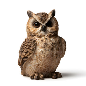 A detailed owl figurine showcasing its intricate features and lifelike expression. Perfect for nature lovers and home decor.