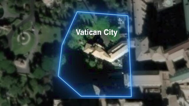 Vatican City aerial satellite map view motion video animation clip