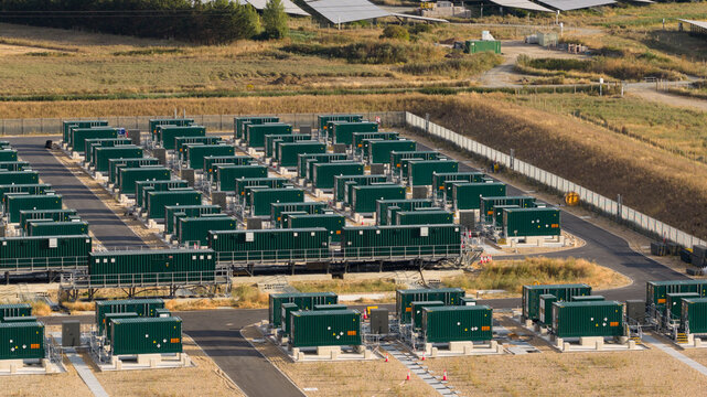 Aerial view of BESS at Solar Park in Faversham, UK