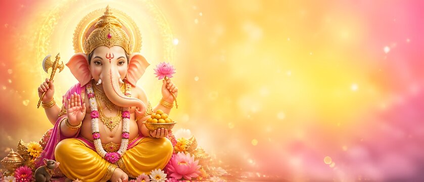 Grand Ganesh Chaturthi, Ganpati Chaturthi, Ganeshotsav, Ganpati Festival, Ganpati Bappa, Ganpati Bappa Morya, Vinayaka Chaturthi, Vinayagar Chaturthi and Ganesha Festival Banner Featuring Lord Ganesha