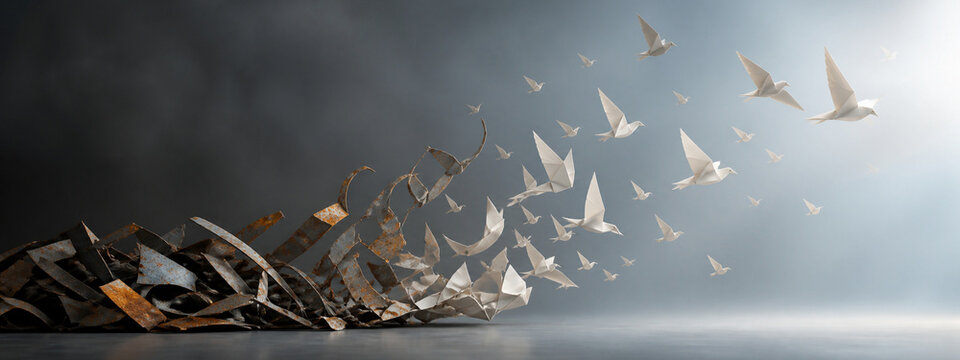 Barriers Transform Into Life &mdash; A serene concept of reconciliation and shared future