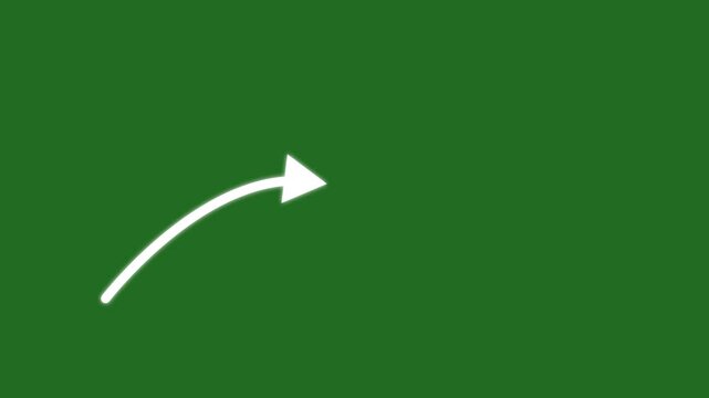 Hand drawn line arrow animation video on green chroma key background, set of animated hand drawn arrows highlighter elements, doodle arrows, perfect focus indicator overlay for video editing, 4k