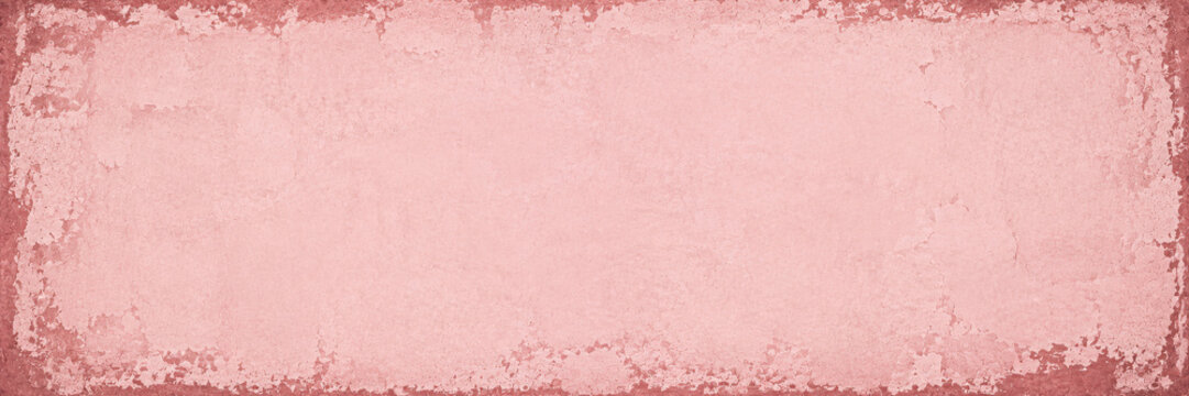 Dusty rose plaster banner distressed pink wall background