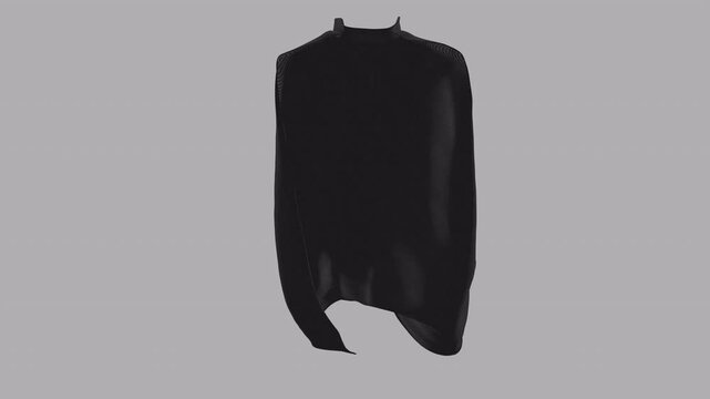 Flowing black hero's cape with with luma mate