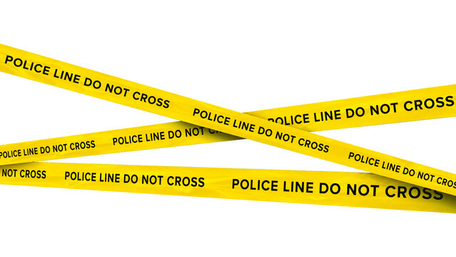 Police Line Do Not Cross Tape with Crime Scene Barrier on Transparent Background PNG