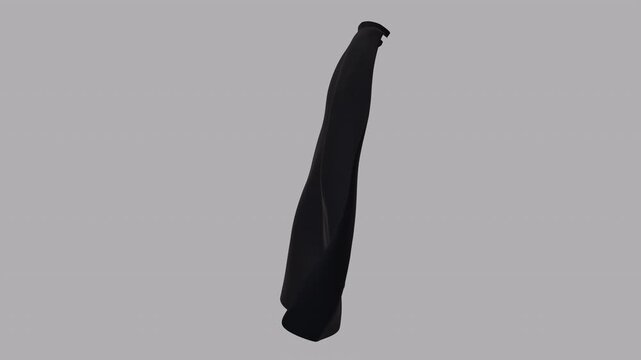 Flowing black hero's cape with with luma mate