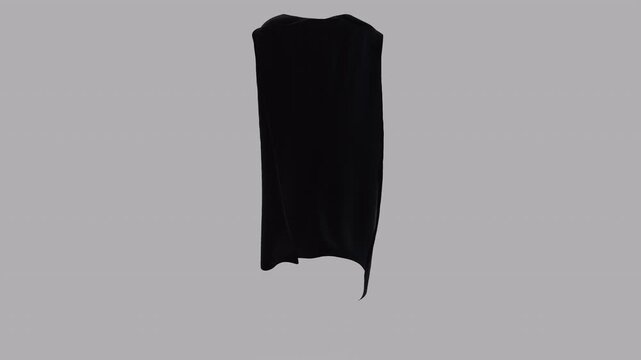 Flowing black hero's cape with with luma mate
