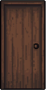 Pixel art wooden door
